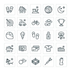 Modern Simple Set of sports, travel Vector outline Icons. ..Contains such Icons as  food,  sport, water,  chair,  arrow,  t-shirt, sport and more on white background. Fully Editable. Pixel Perfect
