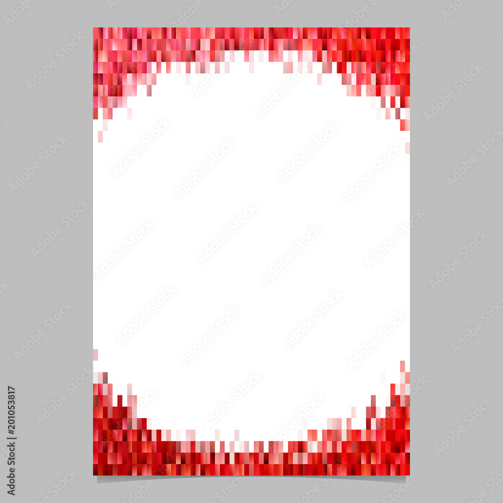 Poster abstract card template - trendy document graphic design from rectangles in red tones on white backgr