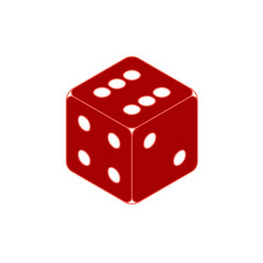 Gambling, cube icon, isolated on white background vector illustration