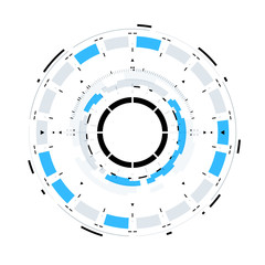 Futuristic Sci-Fi HUD Circle Element. Abstract Creative Design Background. Virtual Reality Hologram