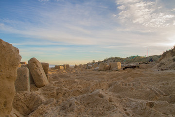 Hemsby beach after surge 2013
