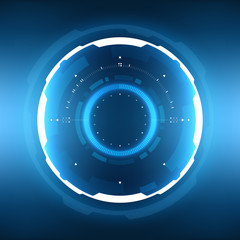 Futuristic Sci-Fi HUD Circle Element. Abstract Creative Design Background. Virtual Reality Hologram