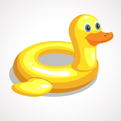 Cartoon rescue circle duck
