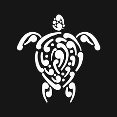 Turtle logo, black silhouette for your design