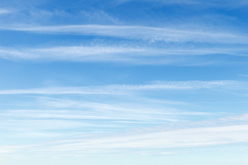 beautiful blue sky with white Cirrus clouds