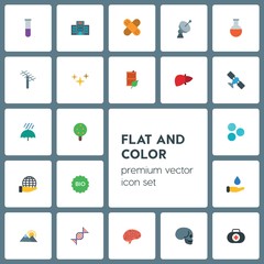 Modern Simple Set of health, science, nature Vector flat Icons. ..Contains such Icons as  nature, kit,  concept,  save,  health,  building and more on grey background. Fully Editable. Pixel Perfect