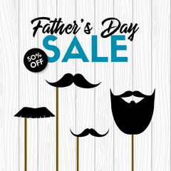 Father's day sale. Vector banner with photo props © Artulina