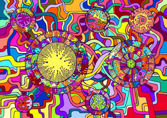 Decorative psychedelic abstract background. 