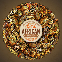 Cartoon vector doodles Africa illustration