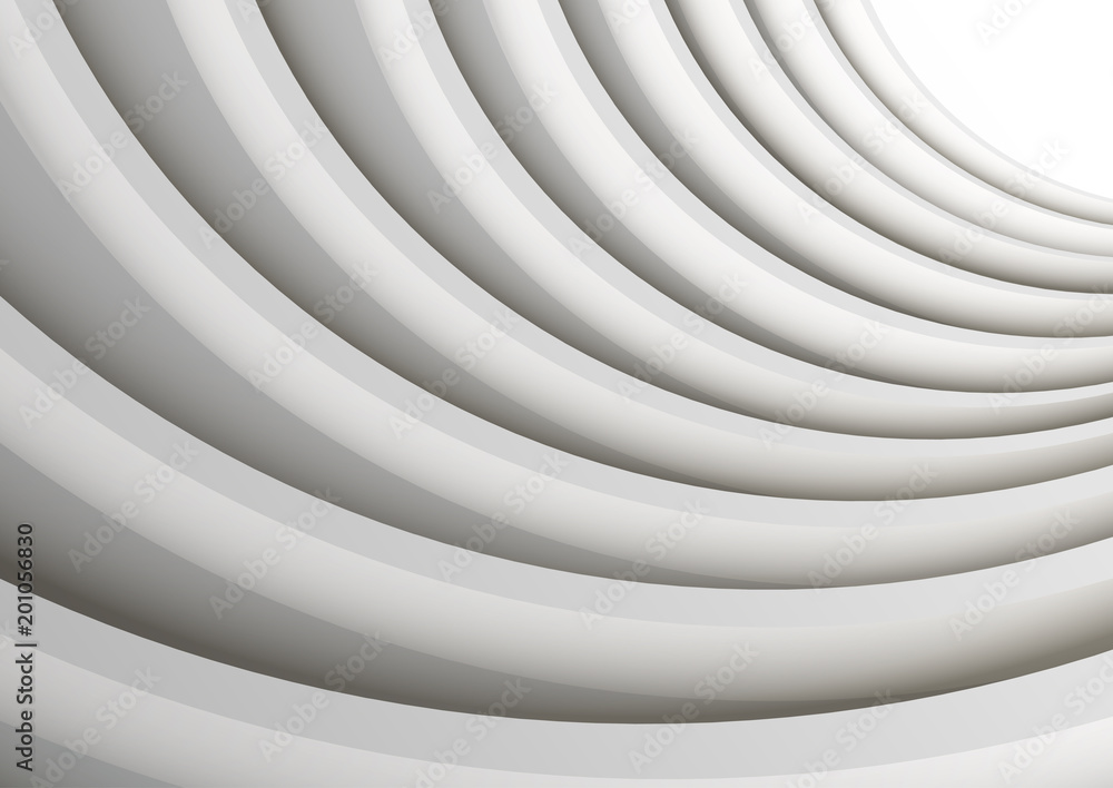 Poster architectural vector 3d background. modern white concrete arched composition in perspective. semicir