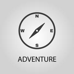 Adventure icon. Adventure symbol. Flat design. Stock - Vector illustration