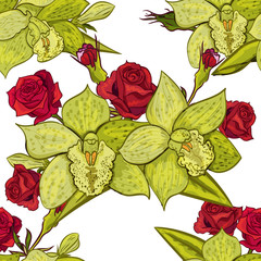 vector seamless flower pattern for cards, textiles, backgrounds