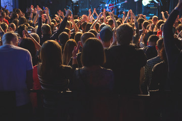 The audience watching the concert on stage.