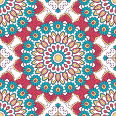 Hand drawn ornamental seamless pattern. Vector Illustration