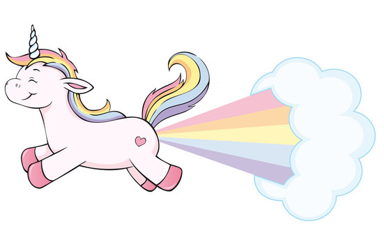 cute unicorn farting rainbow