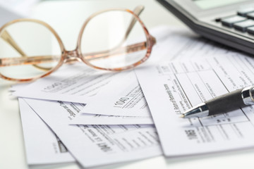 Tax forms, close up