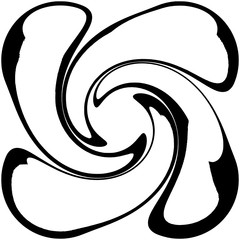 Abstraction graceful spiral in a black - white color