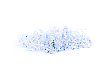 ice on white background.