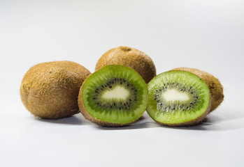 Kiwi Fruit  The sweet and sour taste  In white background