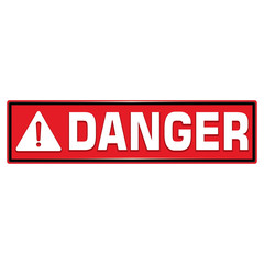 Vector and illustration of graphic style,Danger sign,Red rectangle Warning icon on white background,Attracting attention Security First sign,Idea for presentation,EPS10