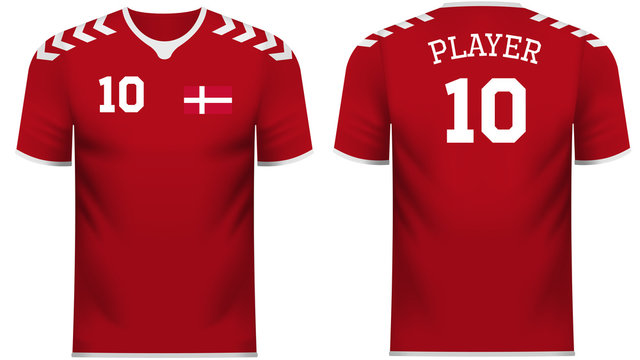 Denmark fan sports tee shirt in generic country colors