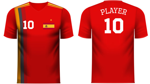 Spain Fan sports tee shirt in generic country colors