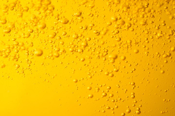 Motion of bubble oil liquid or beer  juice syrup yellow color for background