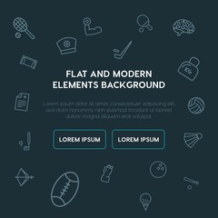 health, sports outline vector icons and elements background concept on dark background...Multipurpose use on websites, presentations, brochures and more..