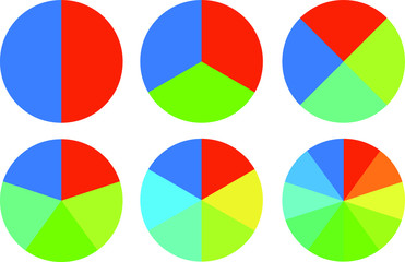 Fototapeta premium Colorful Pie chart set