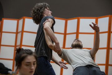 dancers improvise. contemporary dance performing
