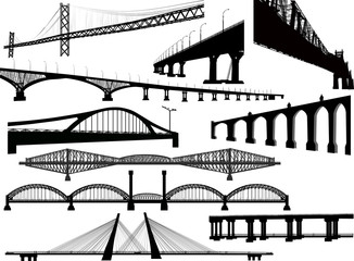deset dugih mostova kolekcija izoliranih na bijelom