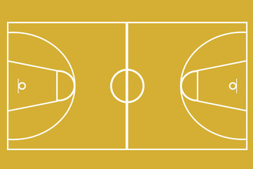 Esquema de una cancha de baloncesto. © Gabrieuskal