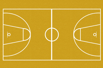 Esquema de una cancha de baloncesto. © Gabrieuskal