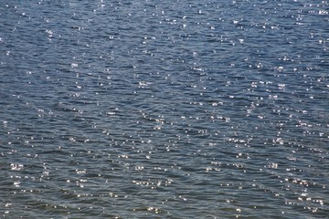Sunlit Water Ripples on Lake