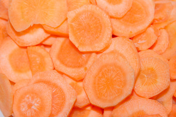 Cut into rings vegetable the carrot is on the Board