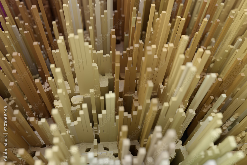 Poster abstract 3d rendering of chaotic cubes. symbolizing an abstract city. futuristic background.