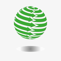 green logo/На малюнку зображено логотип зеленого кольору у вигляді стрілок з тінню. Для нової фірми.