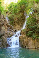 Naklejka na ściany i meble Namtok Phlio waterfall in Chanthaburi, east of Thailand