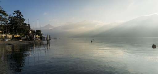 Foggy morning in Mennagio, Lake Como, Italy
