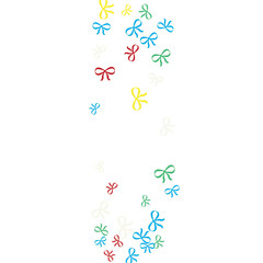 Festive Background with Colorful Bows. Delicate Pattern for Postcard, Print, Banner or Poster. Little Pretty Bows For Party Decoration, Wedding, Birthday or Anniversary Invitation. Vector