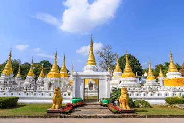 Poster Monument Wat Phra Chedi Sao Lang or twenty pagodas temple at Lampang, Thailand