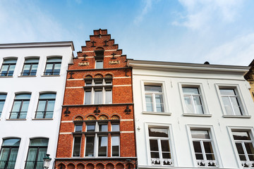 Antique building view in Old Town Bruges, Belgium