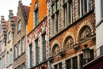 Obraz premium Antique building view in Old Town Bruges, Belgium