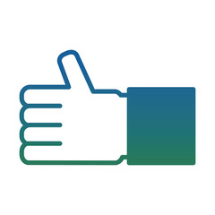 hand like ok social media image vector illustration degraded color