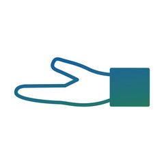 human hand support gesture image vector illustration degraded color