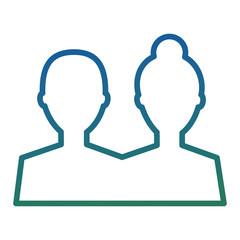 silhouette man and woman avatar image vector illustration degraded color