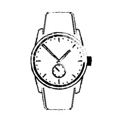wrist watch time clock elegance image vector illustration sketch