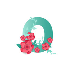 Color number 0 with beautiful flowers