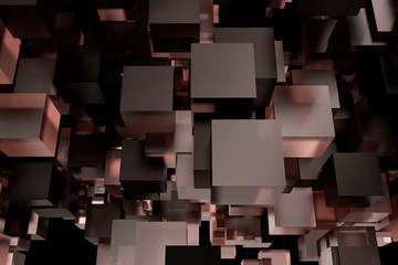Abstact modern background with cubes. 3d rendering.
