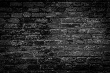 Abstract brick surface black wall background. for pattern wallpaper or backdrop for graphic design